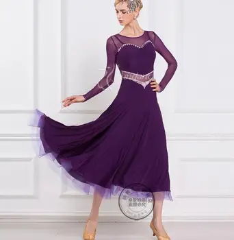 customize purple long sleeve competition Fox trot Waltz tango practice ballroom dance dress flower print M-1651
customize purple long sleeve competition Fox trot Waltz tango practice ballroom dance dress flower print M-1651