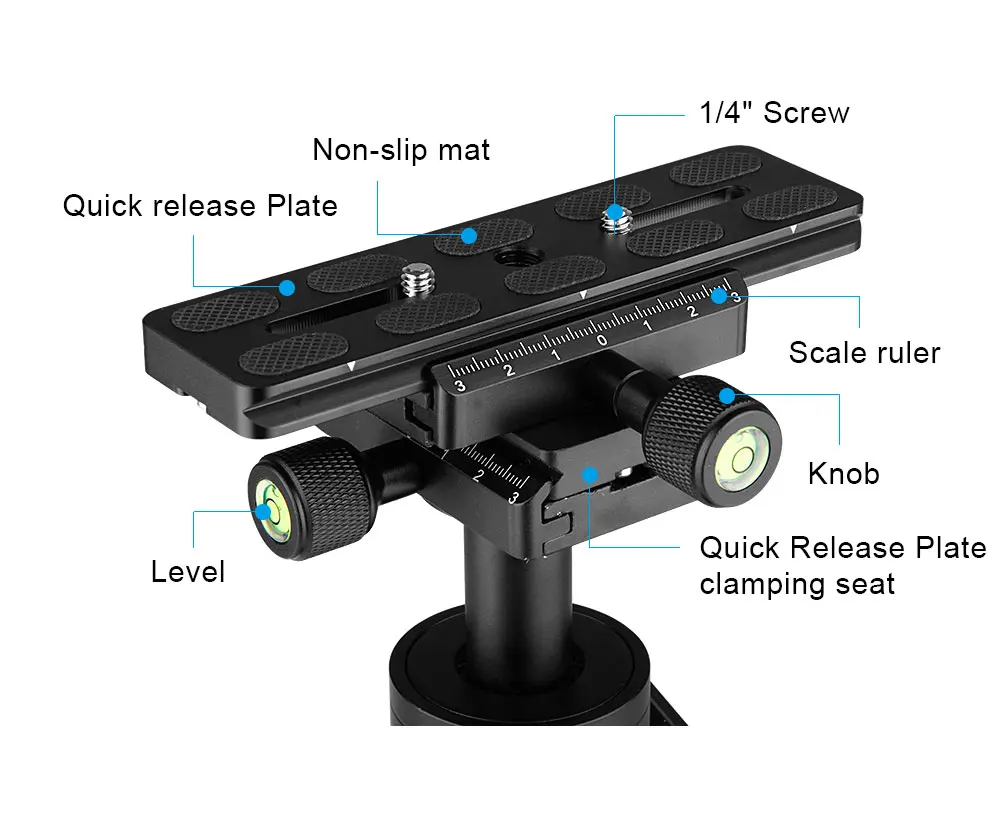 S40 S60 S80 Handheld Stabilizer 40cm 60cm 80cm Aluminum Steadicam Steady Cam for Camcorder Camera DV DSLR Video Camera (7)