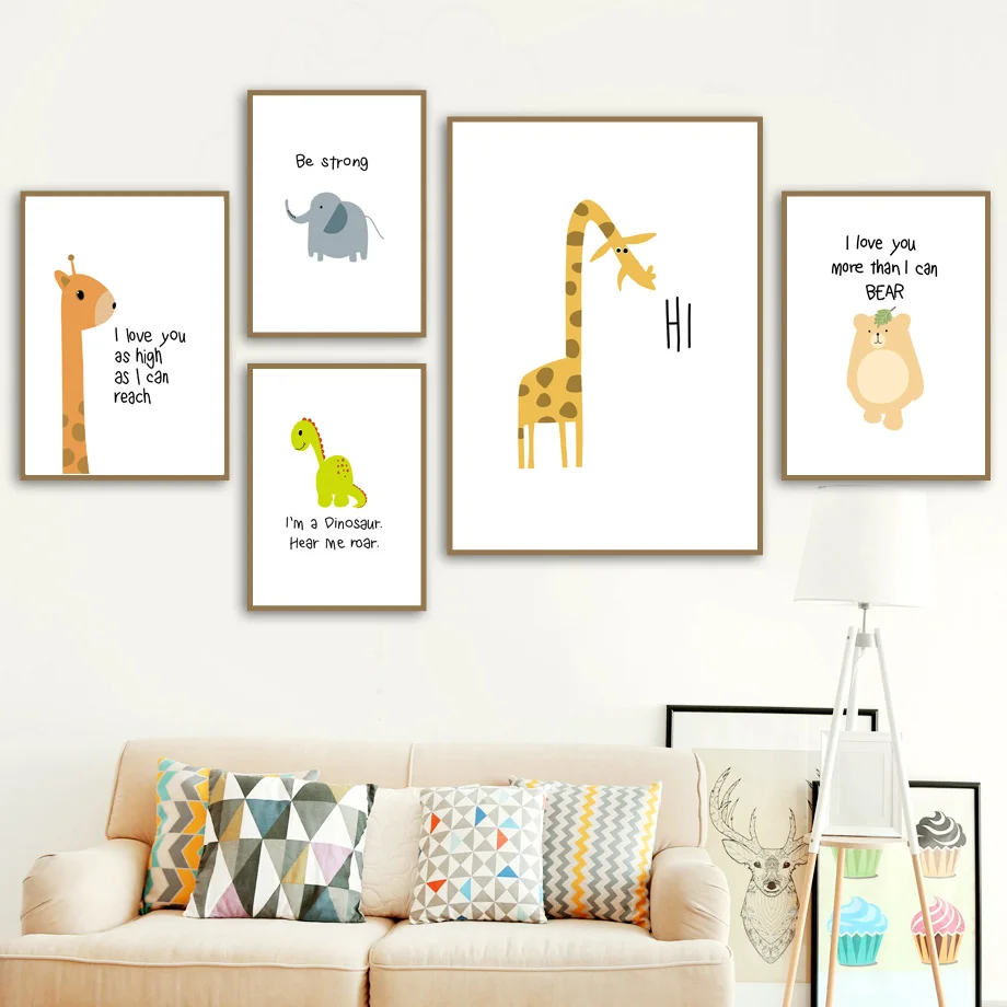 Cartoon Giraffe Dinosaur Elephant Bear Posters And Prints Wall Art Canvas Painting Nordic Wall Pictures Kids Room Boy Wall Decor
Cartoon Giraffe Dinosaur Elephant Bear Posters And Prints Wall Art Canvas Painting Nordic Wall Pictures Kids Room Boy Wall Decor
