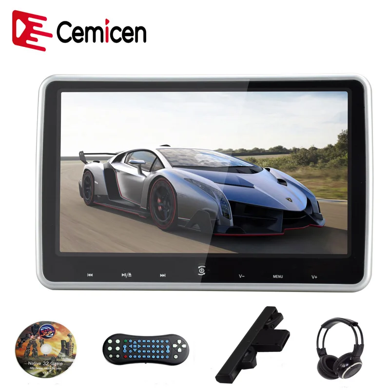 Cemicen 10.1 Inch Car Headrest Monitor with HD Digital LCD Screen DVD Audio Video Player with USB/SD/HDMI/IR/FM Transmitter/Game
Cemicen 10.1 Inch Car Headrest Monitor with HD Digital LCD Screen DVD Audio Video Player with USB/SD/HDMI/IR/FM Transmitter/Game