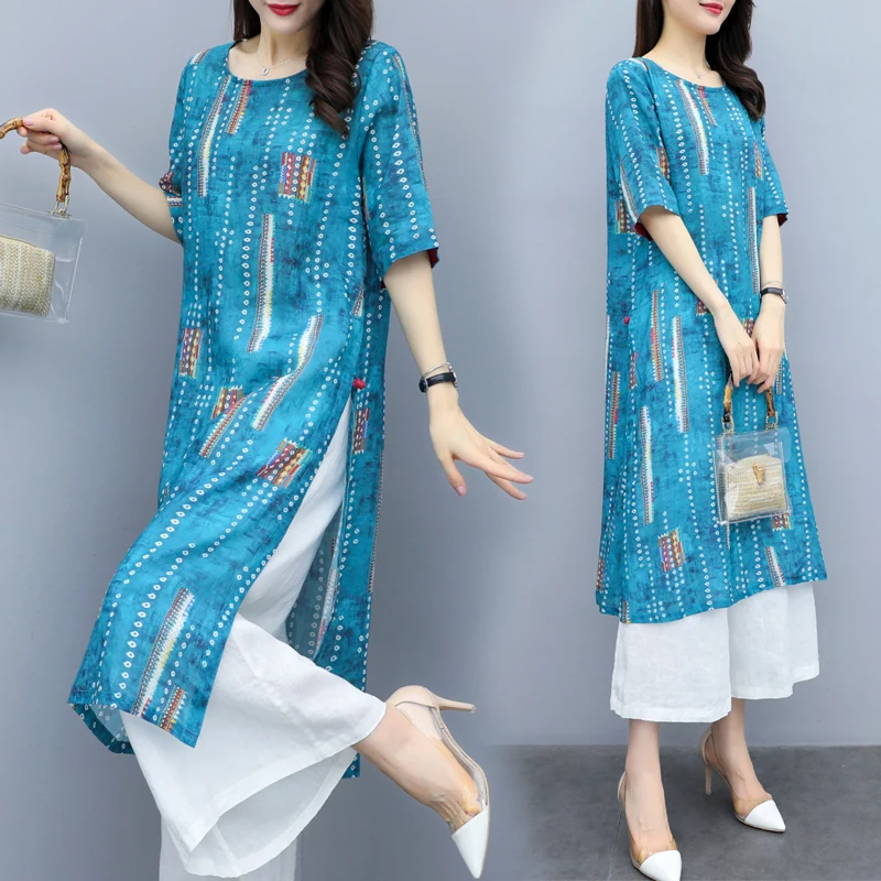 2019 New Women's Summer Print Large Size Two-Piece Sets Elegant Chiffon Shirt + Wide-Leg Pants Casual Fashion Suit Women S-3XL
2019 New Women's Summer Print Large Size Two-Piece Sets Elegant Chiffon Shirt + Wide-Leg Pants Casual Fashion Suit Women S-3XL