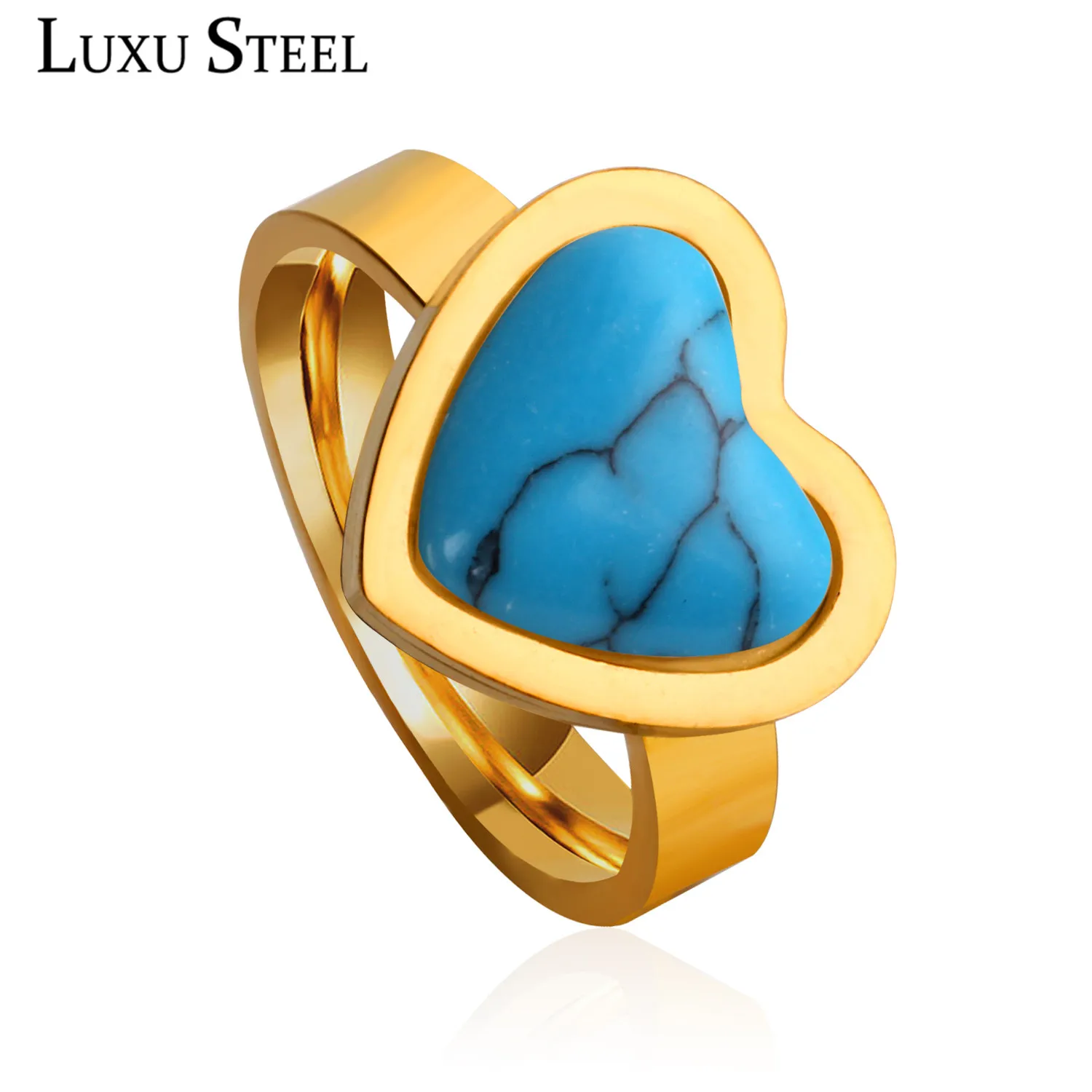 LUXUSTEEL Lover's Jewelry Gift Heart Shape Blue Color Stainless Steel Wedding Rings For Women/Girl
LUXUSTEEL Lover's Jewelry Gift Heart Shape Blue Color Stainless Steel Wedding Rings For Women/Girl