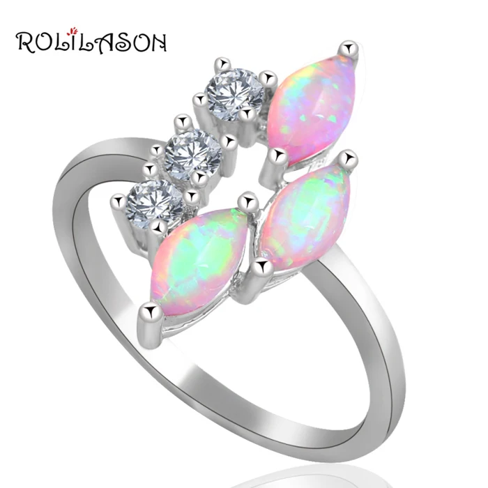 ROLILASON Delicate white Zircon Design fashion jewelry for women romantic Pink fire Opal Silver Rings USA size #6#7#8#9 OR627
ROLILASON Delicate white Zircon Design fashion jewelry for women romantic Pink fire Opal Silver Rings USA size #6#7#8#9 OR627