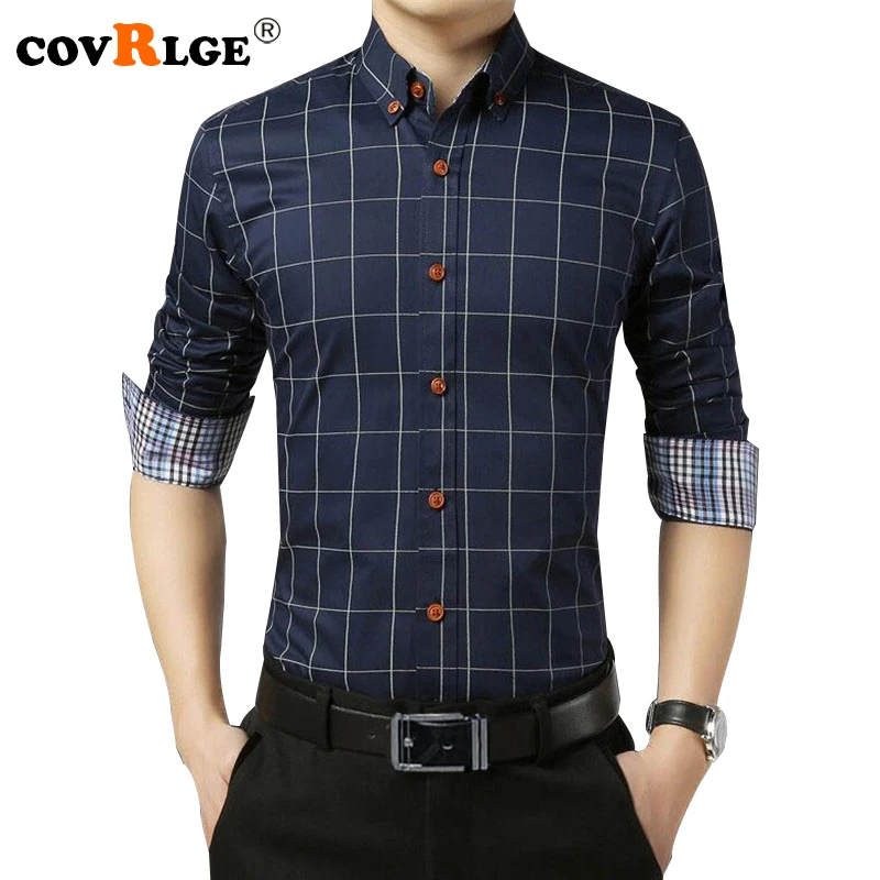Covrlge 2018 Spring New Men Plaid Shirts Men's Social Shirt Long Sleeve Camisa Brand Slim Fit Male Business Dress Shirt MCL087
Covrlge 2018 Spring New Men Plaid Shirts Men's Social Shirt Long Sleeve Camisa Brand Slim Fit Male Business Dress Shirt MCL087