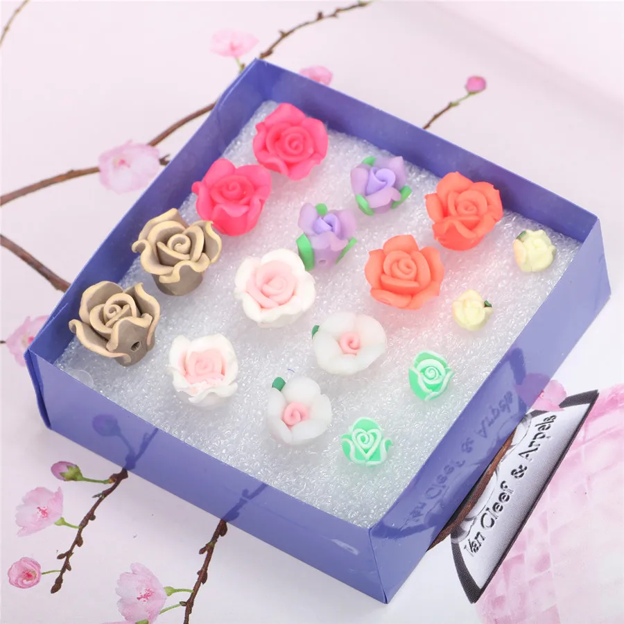 8pairs/box/lot Cheapest Polymer Clay Fimo Artificial Small Ceramic Flower Earrings Studs Resin Flower Earring For Girls Children
8pairs/box/lot Cheapest Polymer Clay Fimo Artificial Small Ceramic Flower Earrings Studs Resin Flower Earring For Girls Children