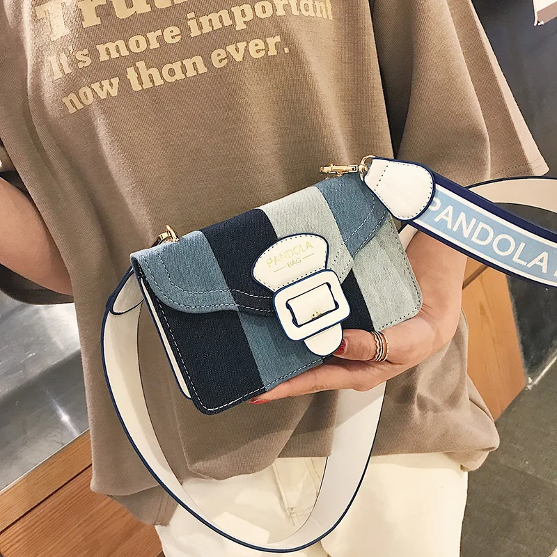 Fashion denim small square bag 2019 Korean version of the new belt decoration ladies bag tide single shoulder slanting wide shou
Fashion denim small square bag 2019 Korean version of the new belt decoration ladies bag tide single shoulder slanting wide shou