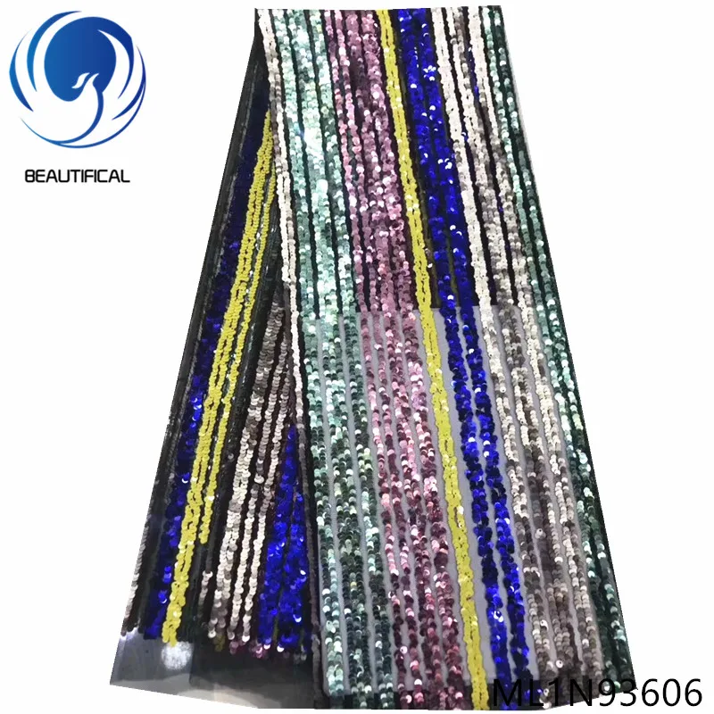 Beautifical nigerian lace fabrics New multicolor squins lace fabrics for dresses 5yards/lot nigerian net lace fabric ML1N936
Beautifical nigerian lace fabrics New multicolor squins lace fabrics for dresses 5yards/lot nigerian net lace fabric ML1N936