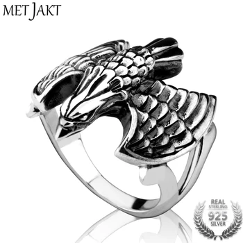 MetJakt 925 Sterling Silver Men's Punk Eagle Ring & Vintage Thai Silver Hand Carved Eagle for Biker Locomotive Culture Jewelry
MetJakt 925 Sterling Silver Men's Punk Eagle Ring & Vintage Thai Silver Hand Carved Eagle for Biker Locomotive Culture Jewelry