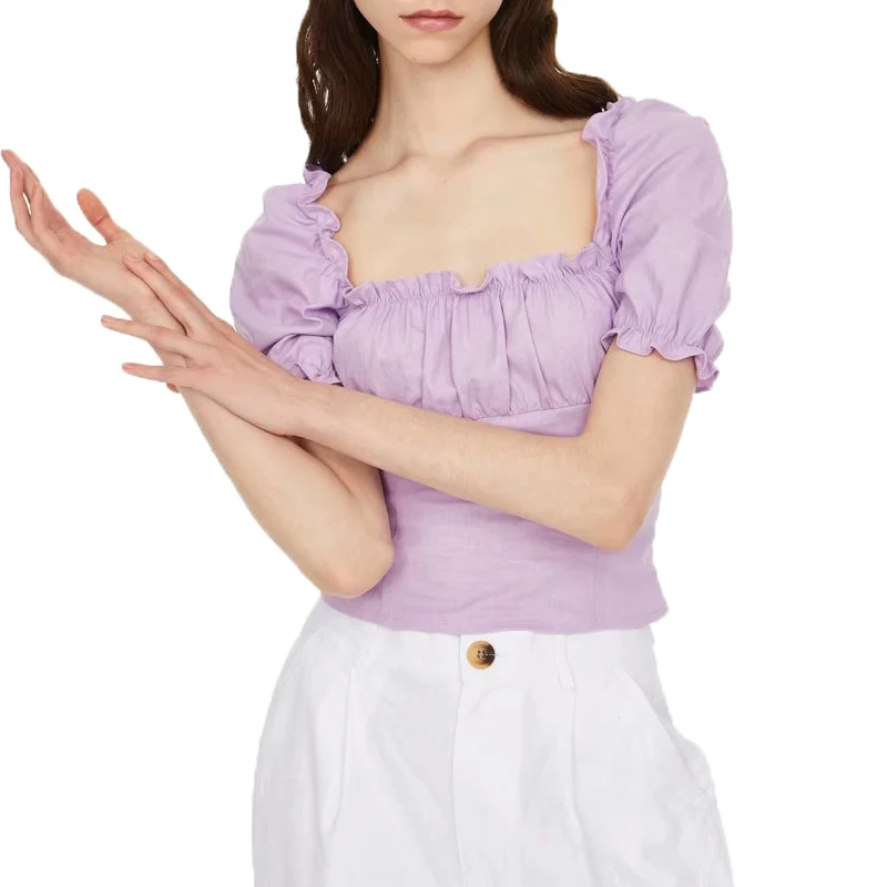 Summer top 2019 casual violet womens clothing short sleeve women shirts ruffles womens tops and blouses
Summer top 2019 casual violet womens clothing short sleeve women shirts ruffles womens tops and blouses