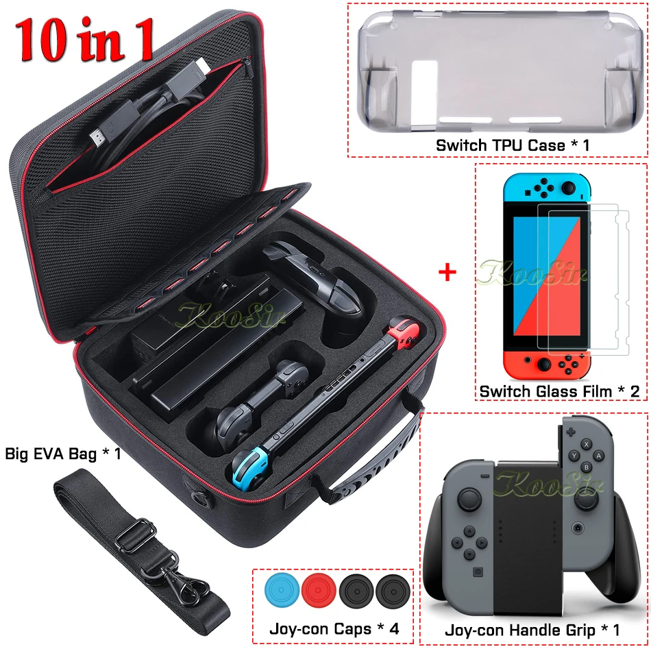 Nintend Switch NS Big Portable Hand Bag Nintendoswitch Storage Carrying TPU Case & Screen Protector Film & Joycon Handle Grips
Nintend Switch NS Big Portable Hand Bag Nintendoswitch Storage Carrying TPU Case & Screen Protector Film & Joycon Handle Grips
