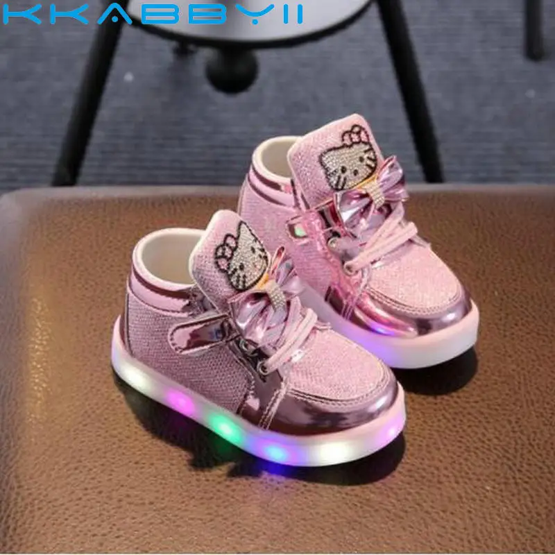 Kids Casual Led Shoes Girls Glowing Sneakers Children KT Cat Shoes With Light Baby Girl Lovely Boots Size 21-30
Kids Casual Led Shoes Girls Glowing Sneakers Children KT Cat Shoes With Light Baby Girl Lovely Boots Size 21-30