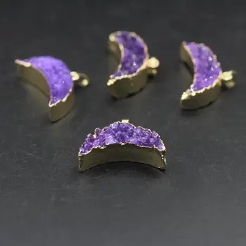 5pcs/lot Quartz Moon Charms Pendant,Edged Golden Plating Titanium Dark purple Crystal Pendant,Drusy Agates Geode Stone Necklace
5pcs/lot Quartz Moon Charms Pendant,Edged Golden Plating Titanium Dark purple Crystal Pendant,Drusy Agates Geode Stone Necklace