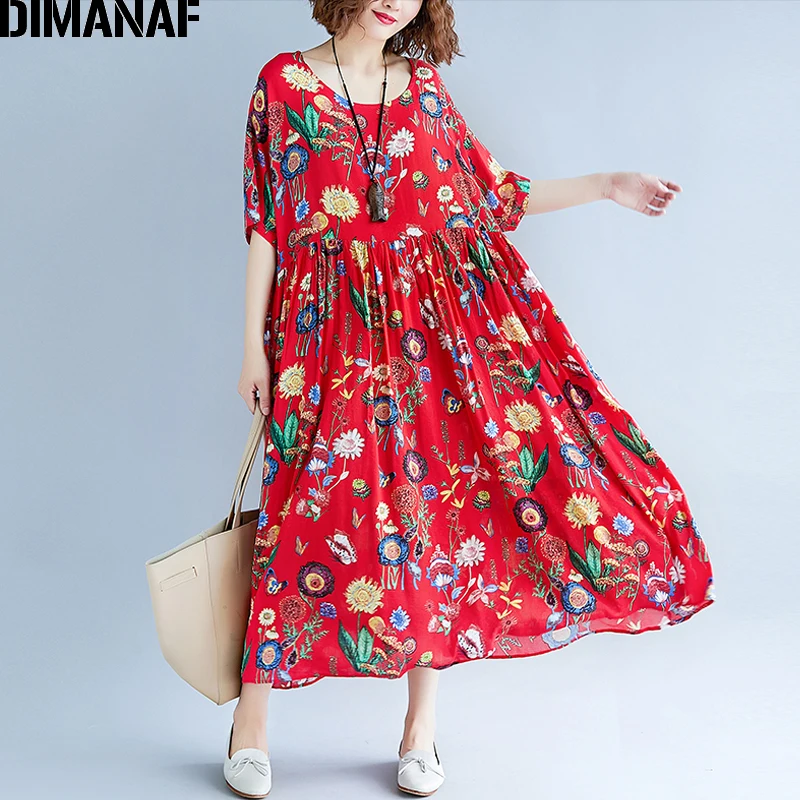 DIMANAF Women Summer Dress Plus Size Print Floral Femme Lady Elegant Vintage Vestidos Oversized Loose 2018 Holiday Long Dresses
DIMANAF Women Summer Dress Plus Size Print Floral Femme Lady Elegant Vintage Vestidos Oversized Loose 2018 Holiday Long Dresses