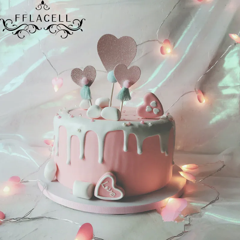 FFLACELL 3pcs/set Creative Colorful Heart Tassel Pompom Cake Topper Card Inserted Dessert Cupcake Birthday Party Wedding Decorat
FFLACELL 3pcs/set Creative Colorful Heart Tassel Pompom Cake Topper Card Inserted Dessert Cupcake Birthday Party Wedding Decorat