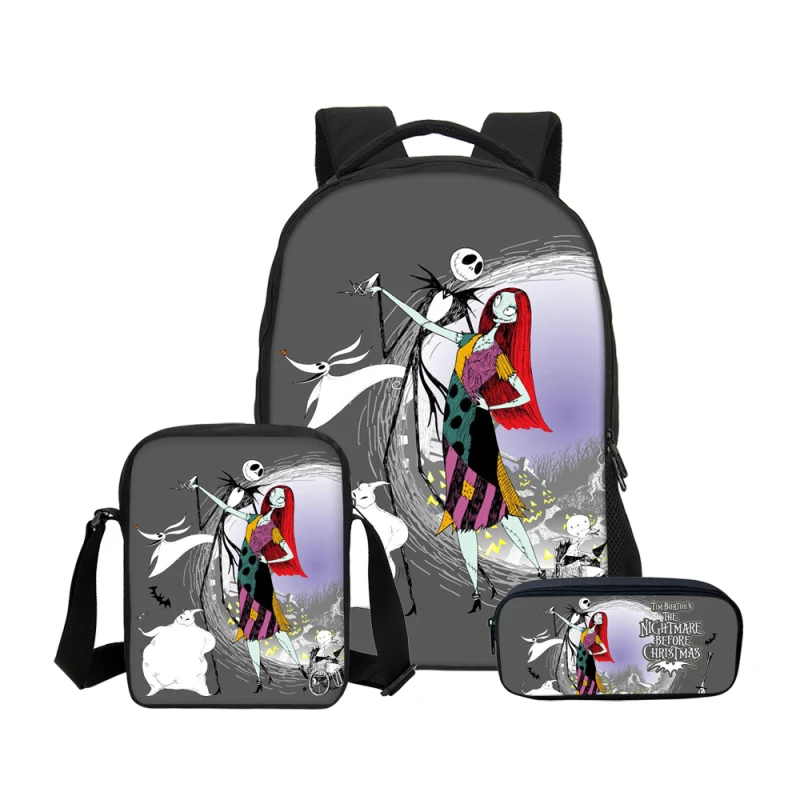 3Pc/Set Nightmare Before Christmas Child Student Backpack Brand Cartoon Print School Bookbag Design Anime Customize Shoulder Bag
3Pc/Set Nightmare Before Christmas Child Student Backpack Brand Cartoon Print School Bookbag Design Anime Customize Shoulder Bag