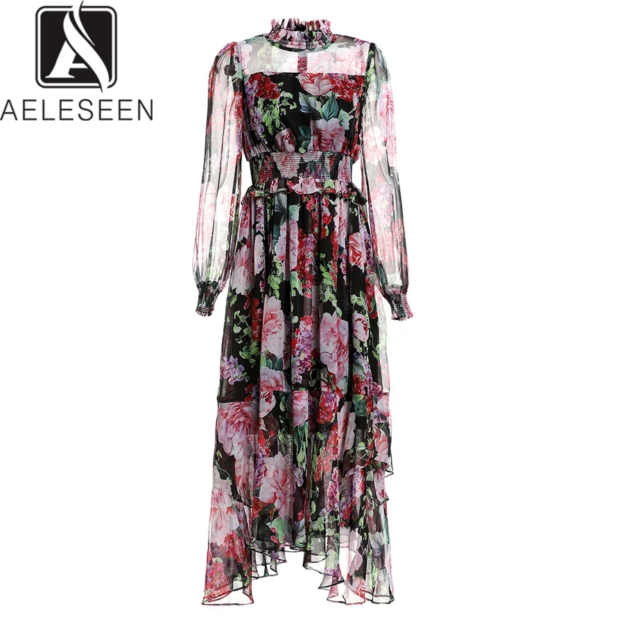 AELESEEN Fashion Designer Runway Dress 2019 Summer Women's Long Sleeve Flower Print Waist Elastic Elegant Date Holiday Dress
AELESEEN Fashion Designer Runway Dress 2019 Summer Women's Long Sleeve Flower Print Waist Elastic Elegant Date Holiday Dress