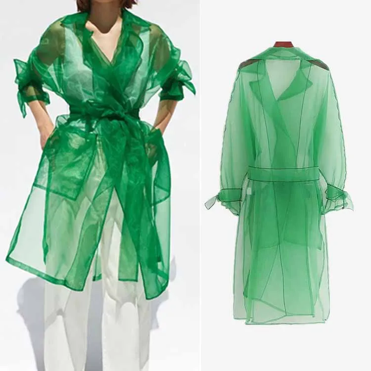 2019 Ladies Transparent Organza Jacket Fashion Women Tailored Collar Long Coat Elegant Female Long Sleeve Mesh Coat
2019 Ladies Transparent Organza Jacket Fashion Women Tailored Collar Long Coat Elegant Female Long Sleeve Mesh Coat