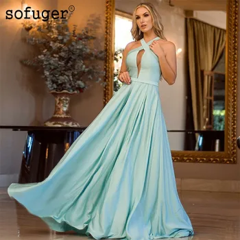 Mint Halter V Cut Evening Dresses Simple Satin Arabic Muslim Vestidos De Fiesta De Noche Special Occasion Party Plus Dress
Mint Halter V Cut Evening Dresses Simple Satin Arabic Muslim Vestidos De Fiesta De Noche Special Occasion Party Plus Dress