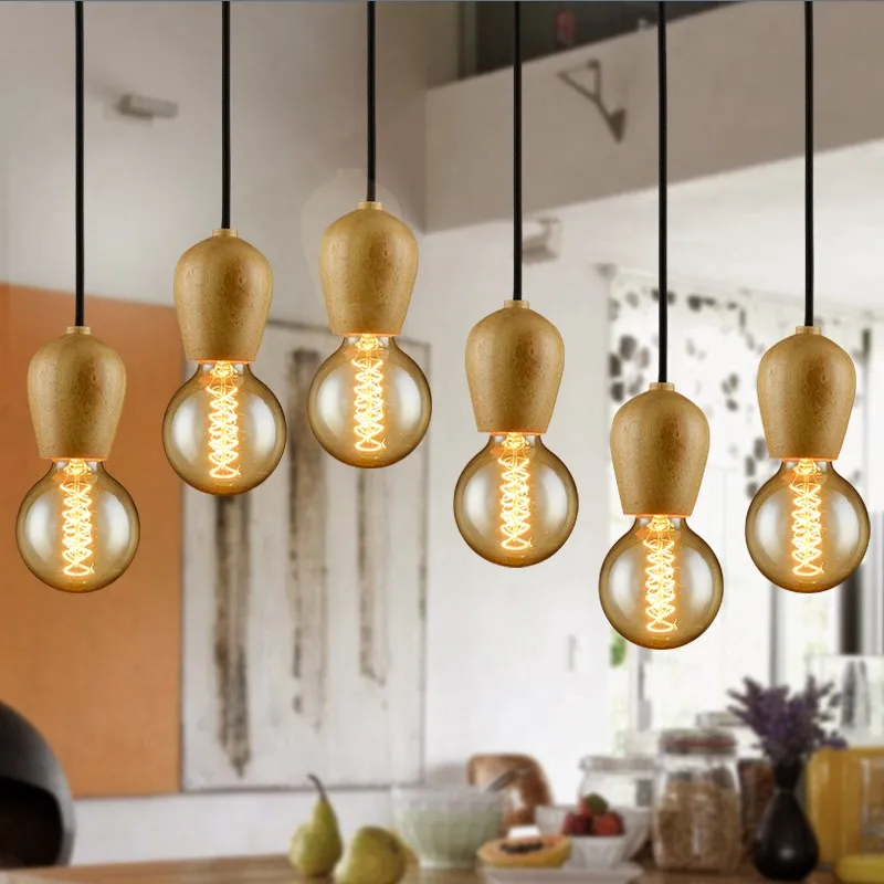 Modren Single Original Wood Pendant Lights Creative Art Retro Edison Lamp Fabrics Cable E27 Wooden Hanging Light Bulb Holder
Modren Single Original Wood Pendant Lights Creative Art Retro Edison Lamp Fabrics Cable E27 Wooden Hanging Light Bulb Holder