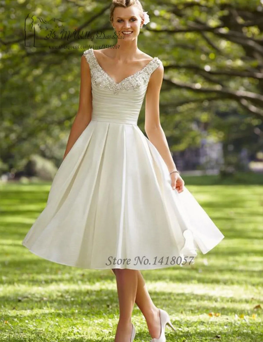 Vestido de Noiva Curto Modest Ivory Short Knee Length Wedding Dress Crystal Beaded Satin V Neck Back Bride Dresses Casamento
Vestido de Noiva Curto Modest Ivory Short Knee Length Wedding Dress Crystal Beaded Satin V Neck Back Bride Dresses Casamento