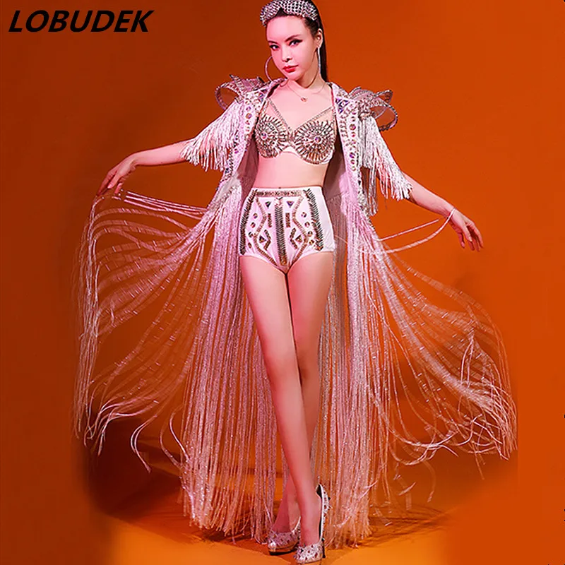Sparkly Rhinestones Female Costumes Nightclub Leading dancer DJ singer Performance clothes Star show Catwalk Party stage costume
Sparkly Rhinestones Female Costumes Nightclub Leading dancer DJ singer Performance clothes Star show Catwalk Party stage costume