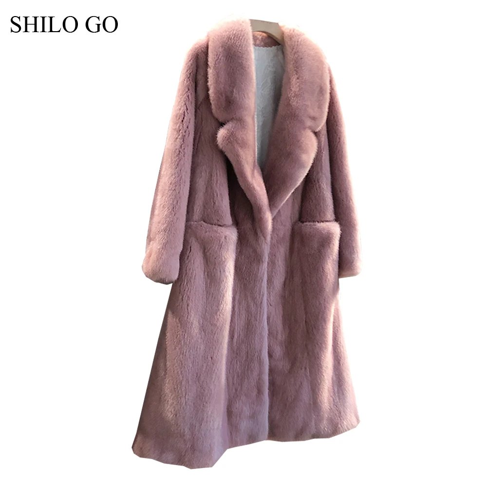 SHILO GO Fur Coat Womens Winter Fashion whole real Mink Fur long coat laple collar concise loose pocket concise loose coat
SHILO GO Fur Coat Womens Winter Fashion whole real Mink Fur long coat laple collar concise loose pocket concise loose coat