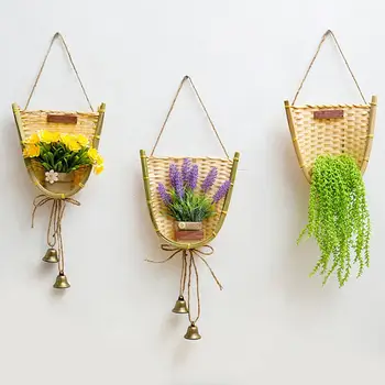 Innovative Bamboo Woven Simulated Potted Plant Wall Art Decor Rural Style Wall Flower Pot Hanger Basket With Artificial Flowers
Innovative Bamboo Woven Simulated Potted Plant Wall Art Decor Rural Style Wall Flower Pot Hanger Basket With Artificial Flowers