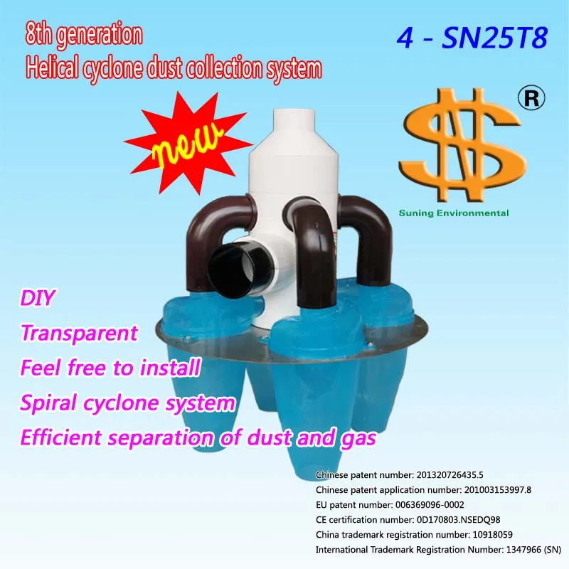 8th generation Helical cyclone dust collection system 
8th generation Helical cyclone dust collection system
