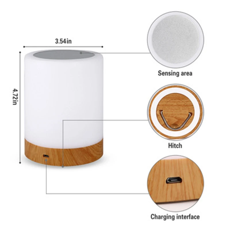 1pc LED Rechargeable Dimming Night Light 95x120mm Home Room Bedside Room Table Desk 7 Color Touch Lamp
1pc LED Rechargeable Dimming Night Light 95x120mm Home Room Bedside Room Table Desk 7 Color Touch Lamp