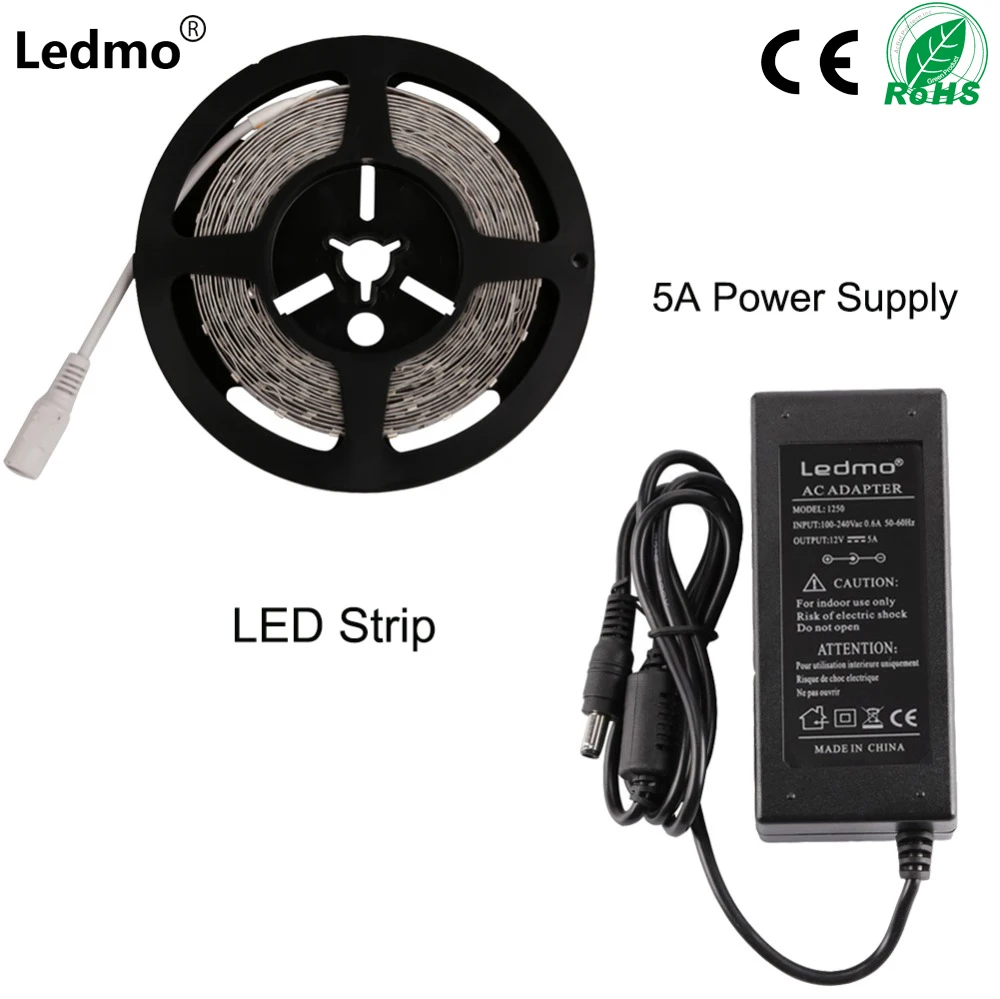 LEDMO 5M LED Light Strip SMD2835 DC12V Cool White 6000K Waterproof IP65 300LEDs with a 5A Power Supply for home holiday light
LEDMO 5M LED Light Strip SMD2835 DC12V Cool White 6000K Waterproof IP65 300LEDs with a 5A Power Supply for home holiday light