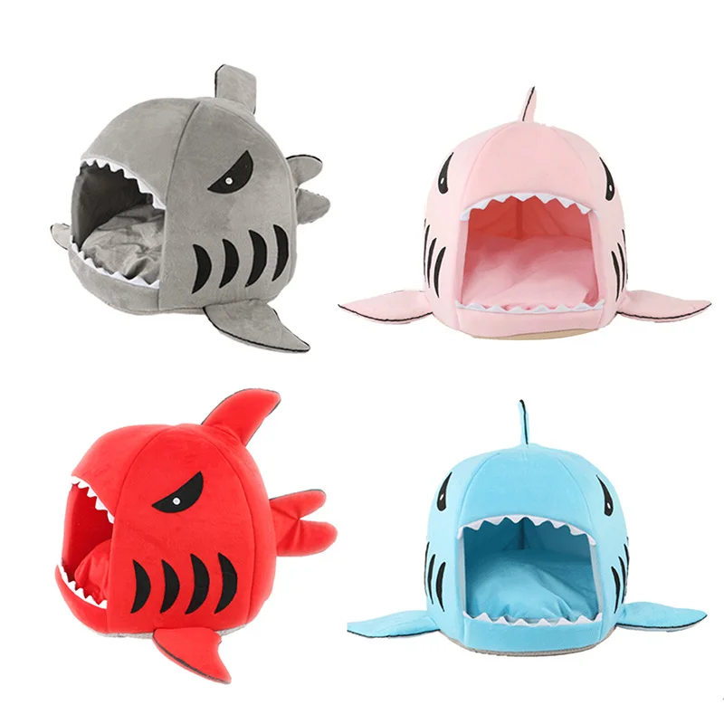 Image 2 Size 4 Colors Shark Mouse Shape Pet Cat Dog Bed Soft Warm Cute Dog House Pets Sleeping Bag Cat Kennel For Small Puppy Dogs