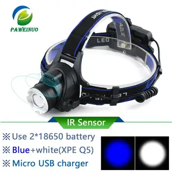 IR Sensor led Headlamp XM-L2 Headlight Micro USB Rechargeable head lamp waterproof Head Torch Flashlight 18650 fishing light led
IR Sensor led Headlamp XM-L2 Headlight Micro USB Rechargeable head lamp waterproof Head Torch Flashlight 18650 fishing light led