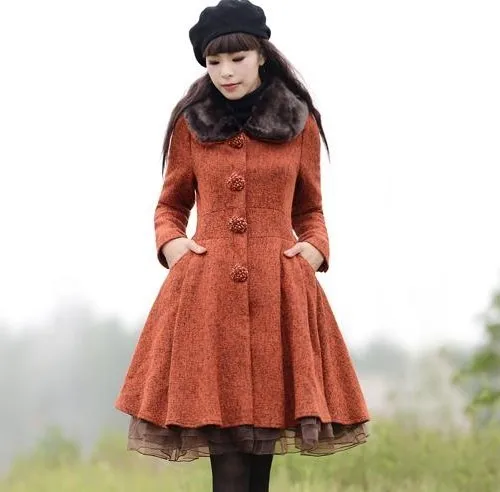 2018 New Womens Autumn Winter Wool Coat Vintage Fur Collar Single Breasted Slim Woolen Overcoat Organza Hem Outwears Trench Coat
2018 New Womens Autumn Winter Wool Coat Vintage Fur Collar Single Breasted Slim Woolen Overcoat Organza Hem Outwears Trench Coat