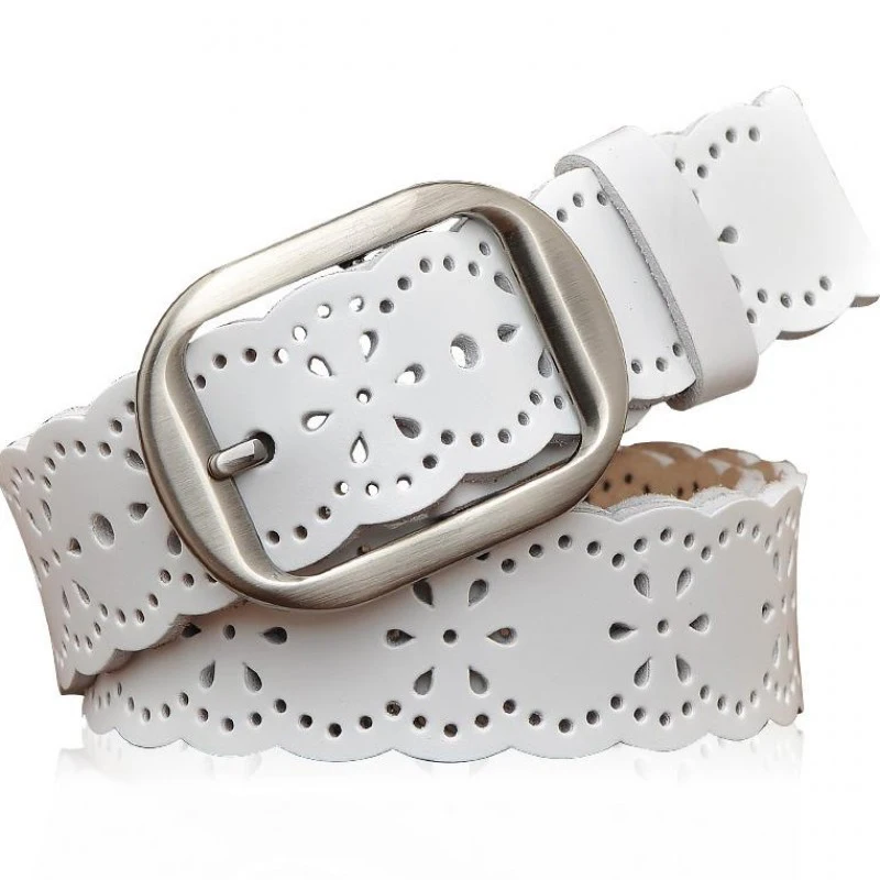 Women's leather belt white hollow plum pattern belt ladies casual pin buckle fashion leather belt wild belt
Women's leather belt white hollow plum pattern belt ladies casual pin buckle fashion leather belt wild belt