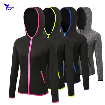 2019 Spring Women Pocket Stretch Workout Quick Dry Hooded Jacket Zippers Gym Fitness Running Sweatshirt Sport Jogging Sportswear
2019 Spring Women Pocket Stretch Workout Quick Dry Hooded Jacket Zippers Gym Fitness Running Sweatshirt Sport Jogging Sportswear
