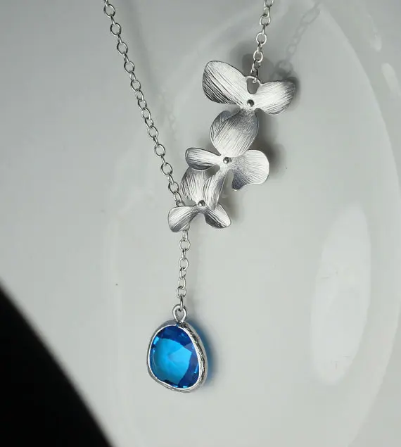 Kinitial Orchid Necklace Pendants blue stone and Orchid Flower Necklaces Wedding Jewelry Orchid flower Necklace
Kinitial Orchid Necklace Pendants blue stone and Orchid Flower Necklaces Wedding Jewelry Orchid flower Necklace