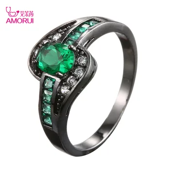 AMORUI Birthstone Women Wedding Ring Green Cubic Zircon Black Gun Color Engagemt Rings For Women Birthday Gift Fashion Jewelry
AMORUI Birthstone Women Wedding Ring Green Cubic Zircon Black Gun Color Engagemt Rings For Women Birthday Gift Fashion Jewelry