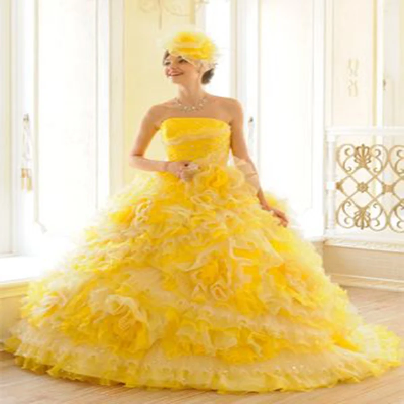 New Fashion Yellow Quinceanera Dresses 2017 Off the Shoulder Strapless Ruffle Sweet 16 Dresses Debutante Gown Dress For 15 Years
New Fashion Yellow Quinceanera Dresses 2017 Off the Shoulder Strapless Ruffle Sweet 16 Dresses Debutante Gown Dress For 15 Years