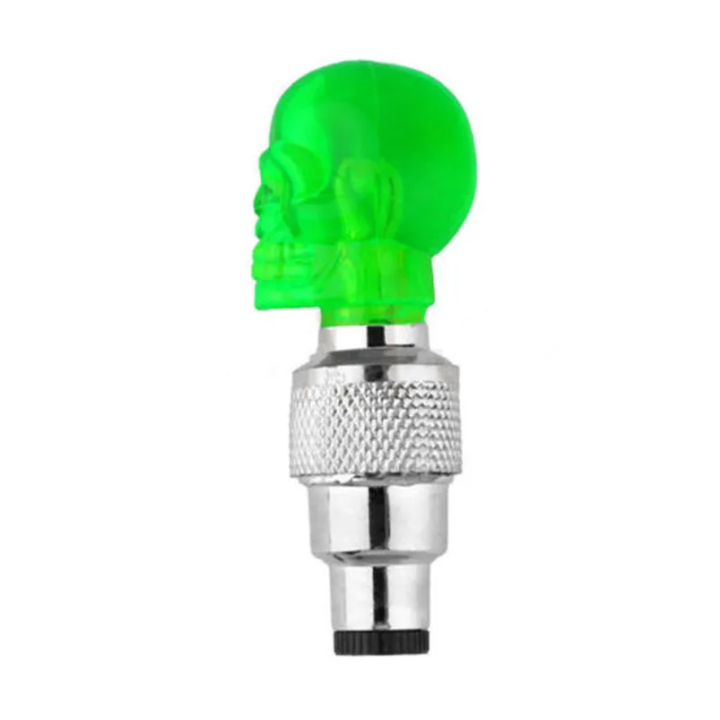 2pcs Skull Shape Valve Cap LED bike Light Wheel Tyre Lamp for Car Motorbike Bike bicycle lights led fahrrad licht #4S21 (11)