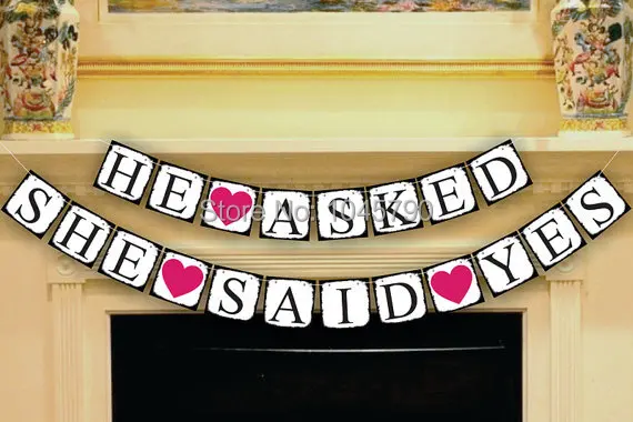 Free Shipping 1 X HE ASKED SHE SAID YES Banner Engagement Sign Party Decoration Supply
Free Shipping 1 X HE ASKED SHE SAID YES Banner Engagement Sign Party Decoration Supply