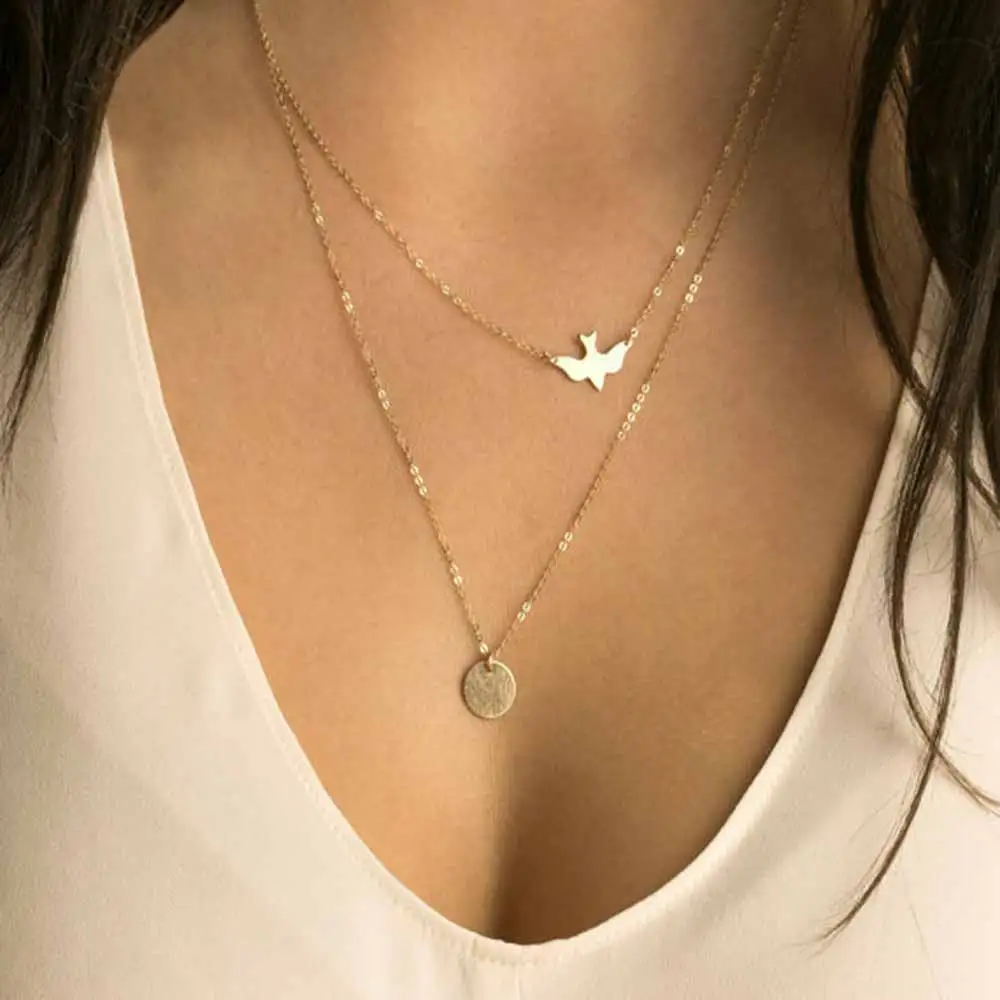 FAMSHIN New fashion handmade jewelry summer simple wild lady double peace pigeons gold necklace small Swallow Necklace
FAMSHIN New fashion handmade jewelry summer simple wild lady double peace pigeons gold necklace small Swallow Necklace