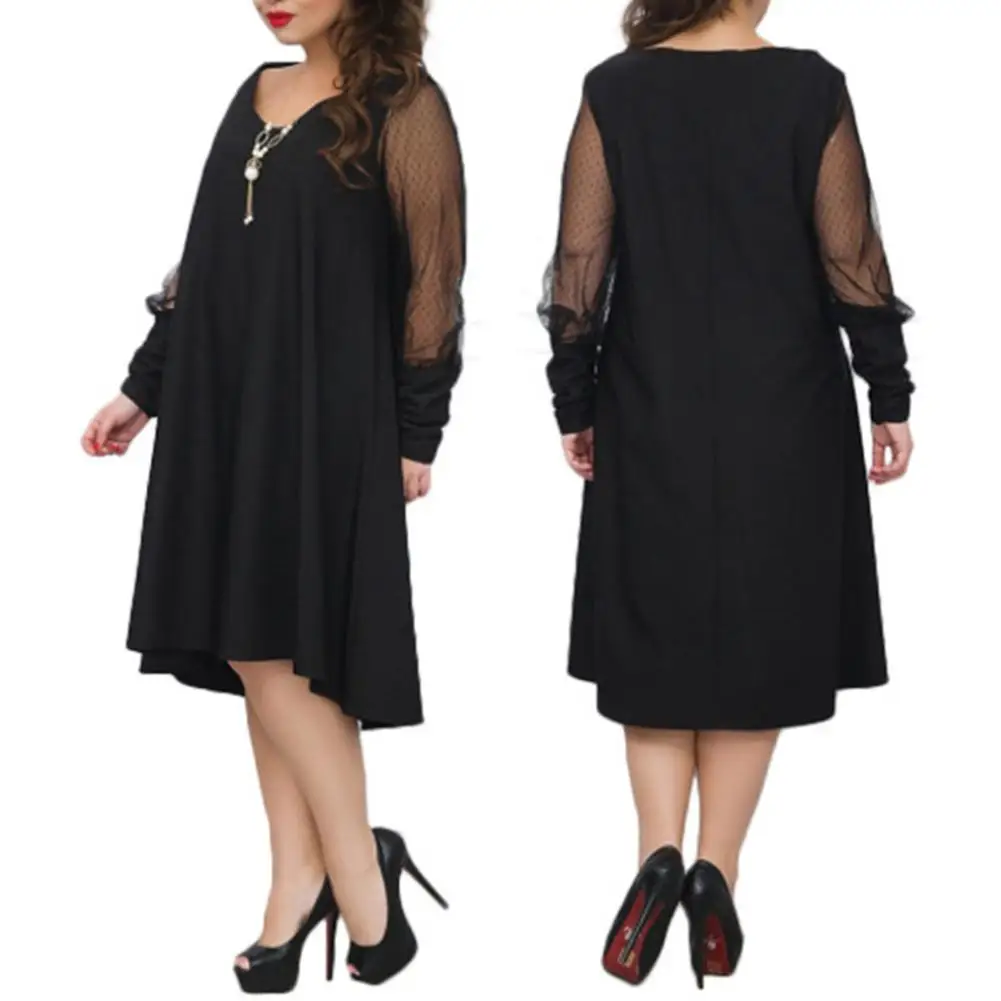 Women's Large Size 6XL Autumn Dress Clothing Solid Color Mesh Long Sleeve Loose Casual OL Office Dress
Women's Large Size 6XL Autumn Dress Clothing Solid Color Mesh Long Sleeve Loose Casual OL Office Dress