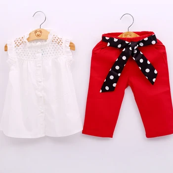 NEW 2018 Summer 50 Casual fashion Girl lace white blouses+ Red 7 minutes of pants clothing set kids clothes sets
NEW 2018 Summer 50 Casual fashion Girl lace white blouses+ Red 7 minutes of pants clothing set kids clothes sets