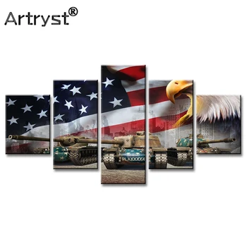 Artryst Modern HD American Flag Bald Eagle Tank Printed on Canvas 5 Pieces Canvas Painting Wall Art Picture for Living Room
Artryst Modern HD American Flag Bald Eagle Tank Printed on Canvas 5 Pieces Canvas Painting Wall Art Picture for Living Room