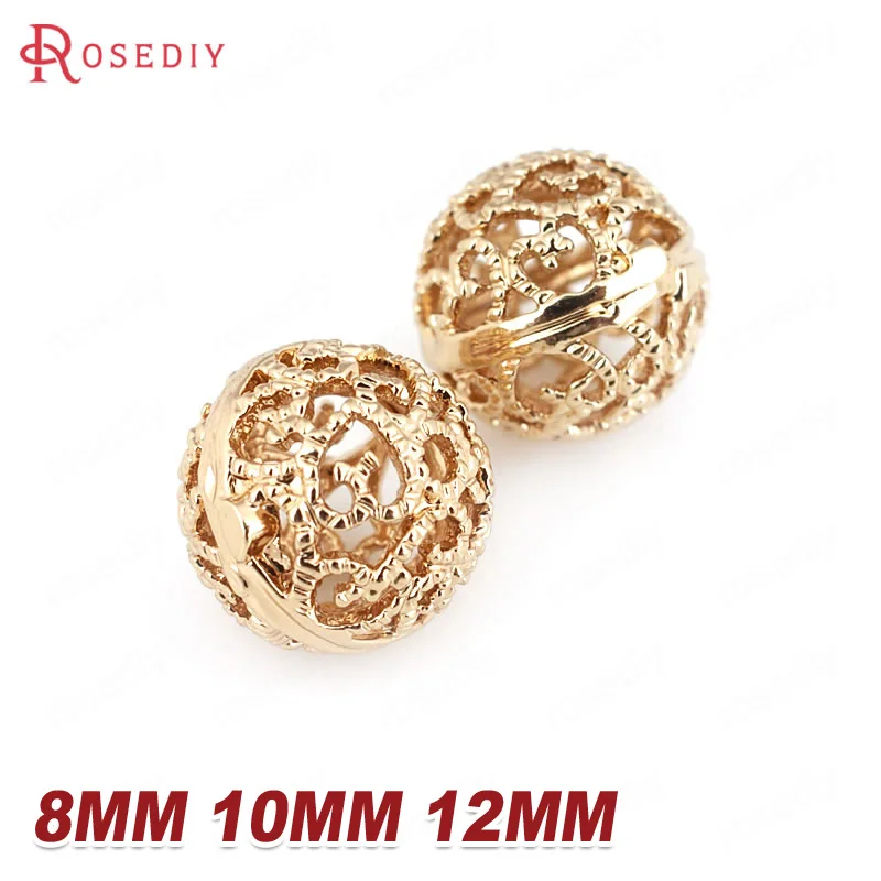 6PCS 8MM 10MM 12MM 24K Champagne Gold Color Plated Brass Hollow Pattern Round Beads High Quality Diy Jewelry Accessories
6PCS 8MM 10MM 12MM 24K Champagne Gold Color Plated Brass Hollow Pattern Round Beads High Quality Diy Jewelry Accessories
