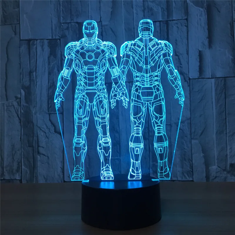 Super Hero 3D LED Night Light Iron Man Mecha Equipment Action Figure 7 Colors Touch Optical Illusion Table Lamp Home Decoration
Super Hero 3D LED Night Light Iron Man Mecha Equipment Action Figure 7 Colors Touch Optical Illusion Table Lamp Home Decoration