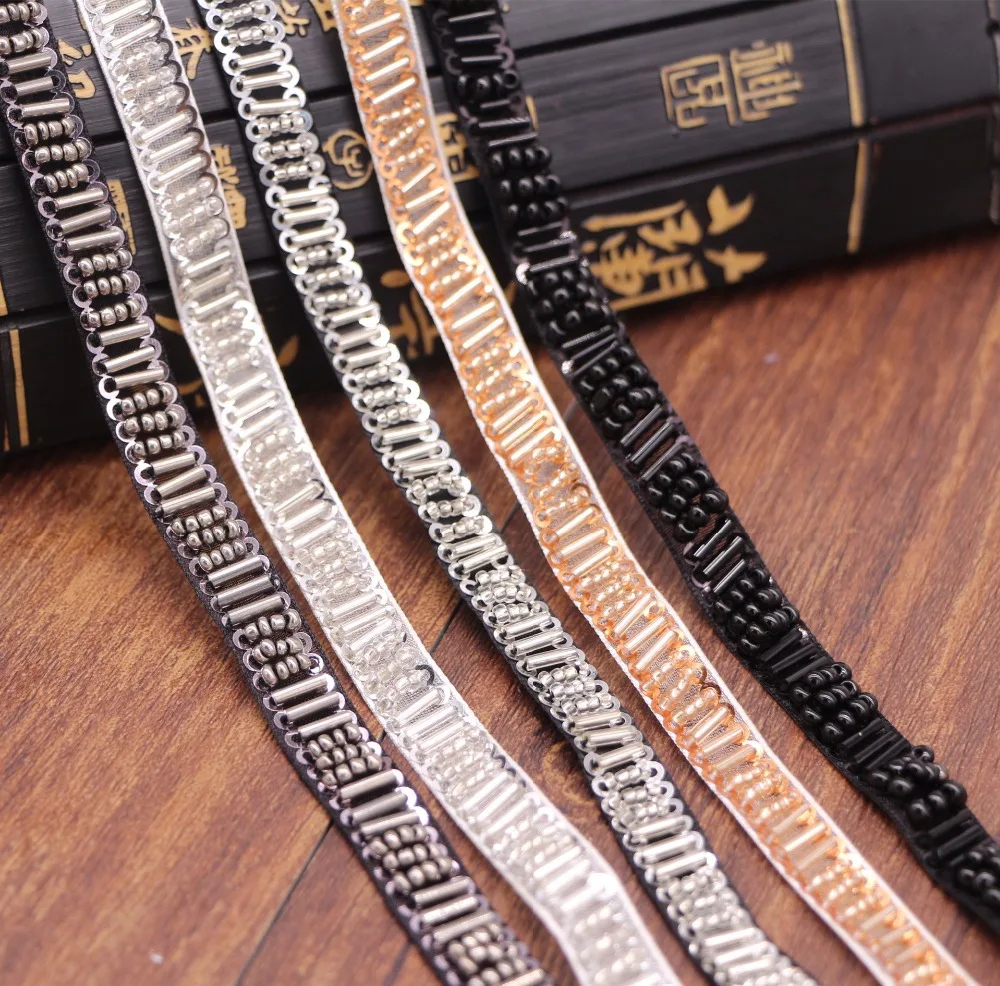 50Yard Sewing Accessories Black White Silver Pearl Trims Bridal Beaded Rhinestone Sequin Lace Appliques Belt For Wedding Dresses
50Yard Sewing Accessories Black White Silver Pearl Trims Bridal Beaded Rhinestone Sequin Lace Appliques Belt For Wedding Dresses