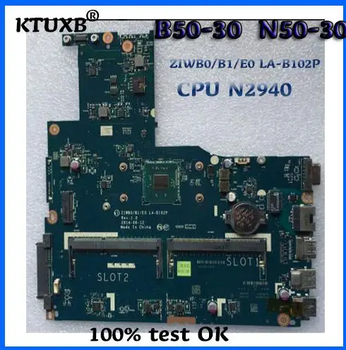 KTUXB ZIWB0/ B1/E0 LA-B102P for Lenovo B50-30 N50-30 notebook motherboard (no fingerprint) CPU N2940 GT820M 1G 100% test work | Компьютеры