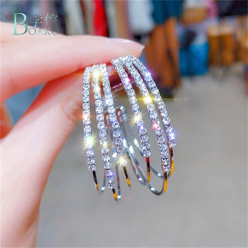 BOAKO Fashion Multilayer Round Hoop Earrings for Women Shiny Gold Rhinestone Earrings Wedding Jewelry aros mujer oreja B40
BOAKO Fashion Multilayer Round Hoop Earrings for Women Shiny Gold Rhinestone Earrings Wedding Jewelry aros mujer oreja B40