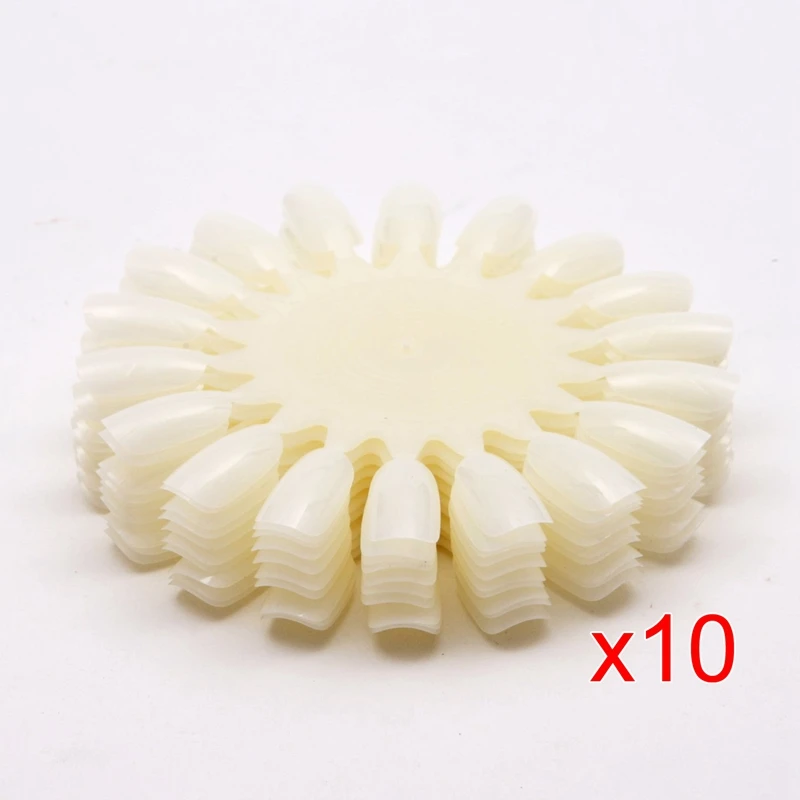 10 x Natural White Nail Art Wheels